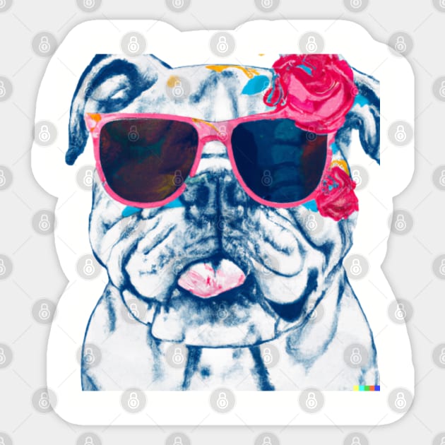 Coolest Bulldog Sticker by ThePawPrintShoppe